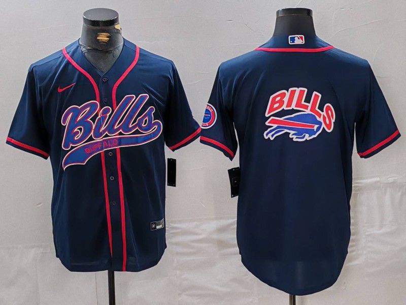 Men Buffalo Bills Blank Blue Joint Name 2024 Nike Limited NFL Jersey style 2